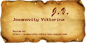 Jovanovity Viktorina névjegykártya